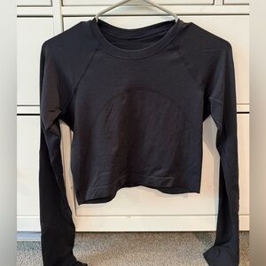 Lululemon black crop swiftly tech long Sleeve
